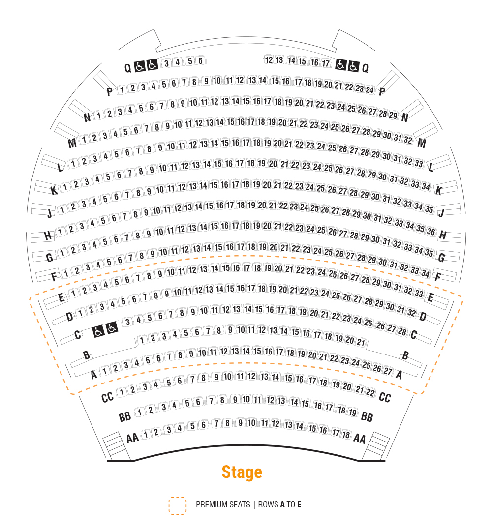 Harold Shenkman Hall Seating Plan