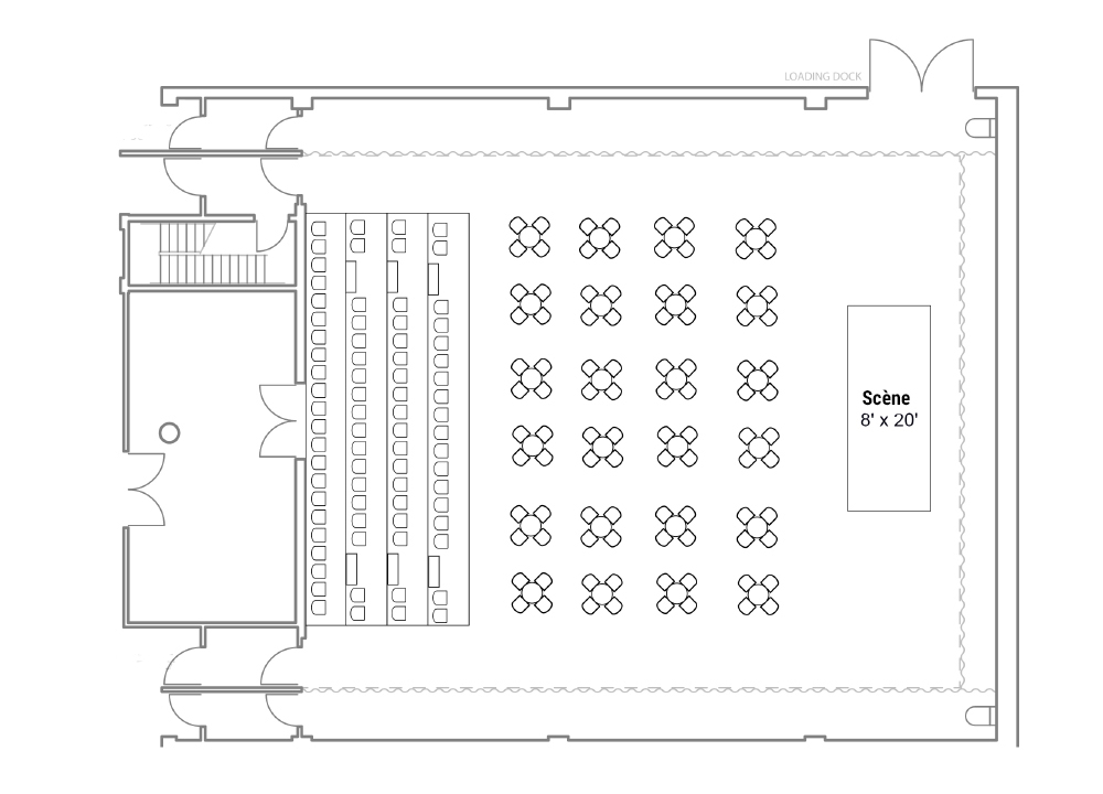 Configuration « cabaret » des places du Théâtre Richcraft